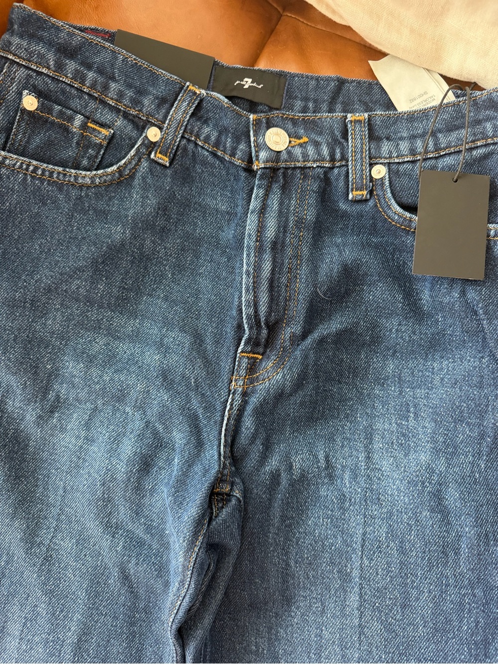 7 For All Mankind Dark Modern Dojo Tailorless Wide-Leg Jeans - Picture 4 of 6